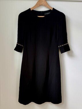 Versace Black Studded Shift Dress Size 38